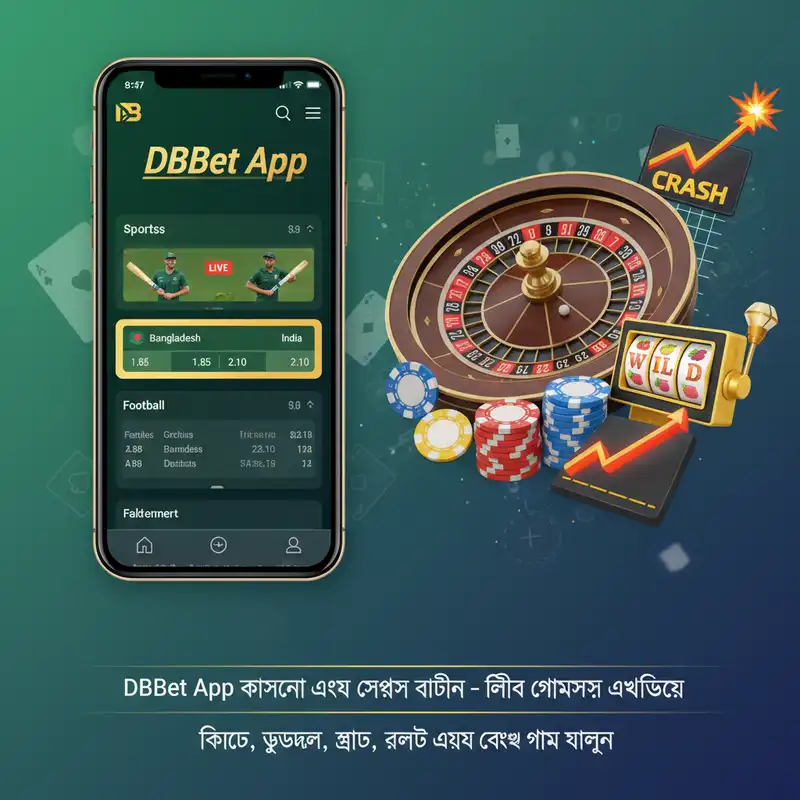 DBBet App ক্যাসিনো এবং স্পোর্টস বেটিং ইন্টারফেস